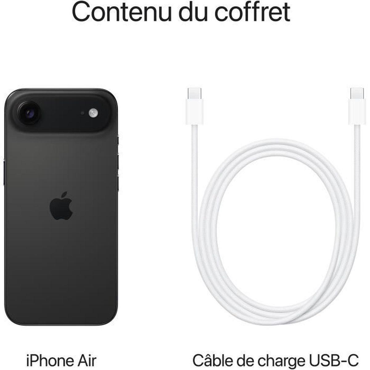 Czarny iPhone i biały kabel ładujący USB-C.