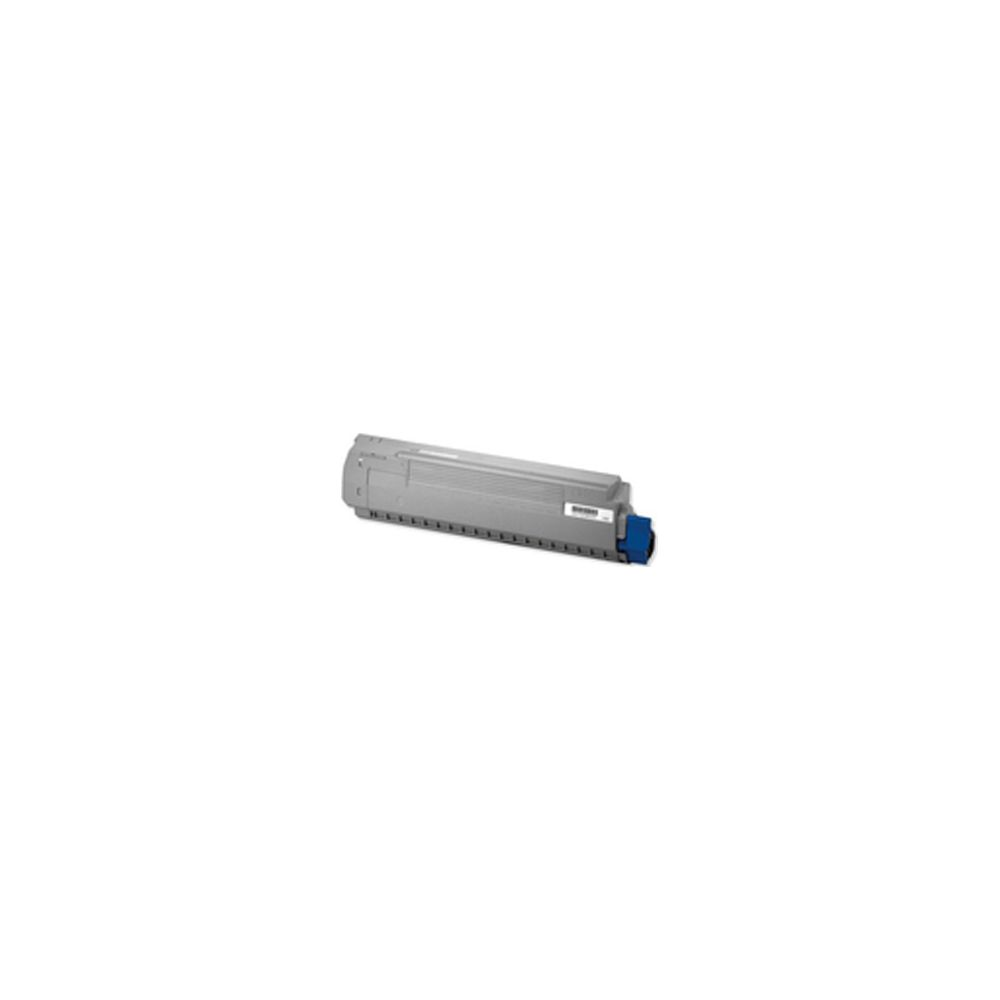 Grijze toner cartridge met blauwe dop.