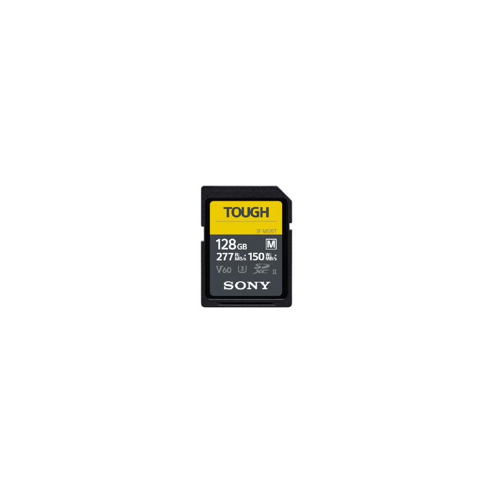 Sony TOUGH 128GB SD-Karte mit SF-M128T, V60, 277MB/s Lesen, 150MB/s Schreiben.