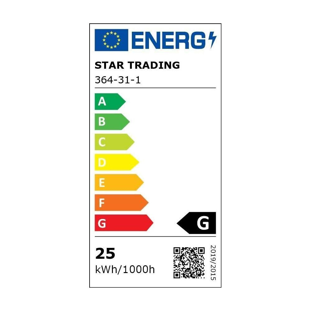 Energielabel: Sternhandel, 364-31-1. Energieeffizienzklasse G. 25 kWh/1000h.