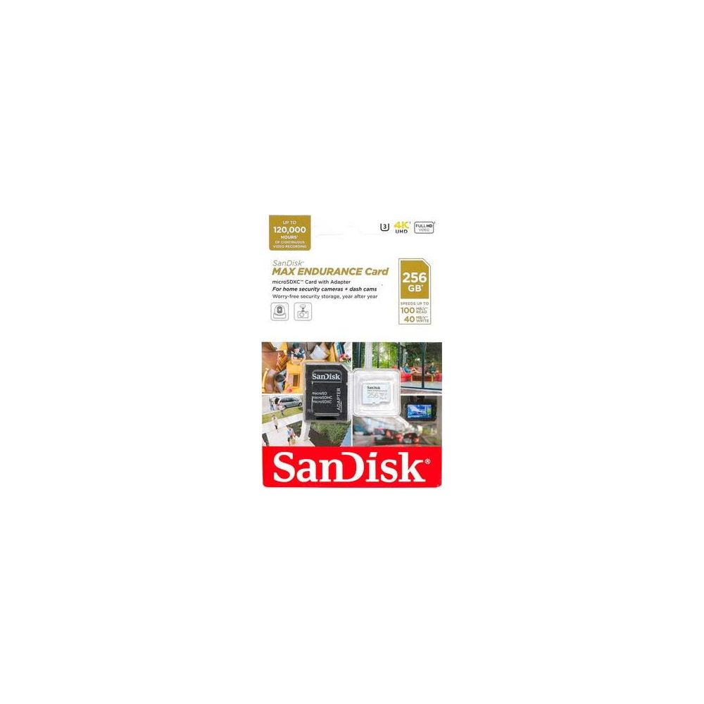 SanDisk MAX ENDURANCE microSDXC Karte, 256 GB, für Kameras und Dashcams.