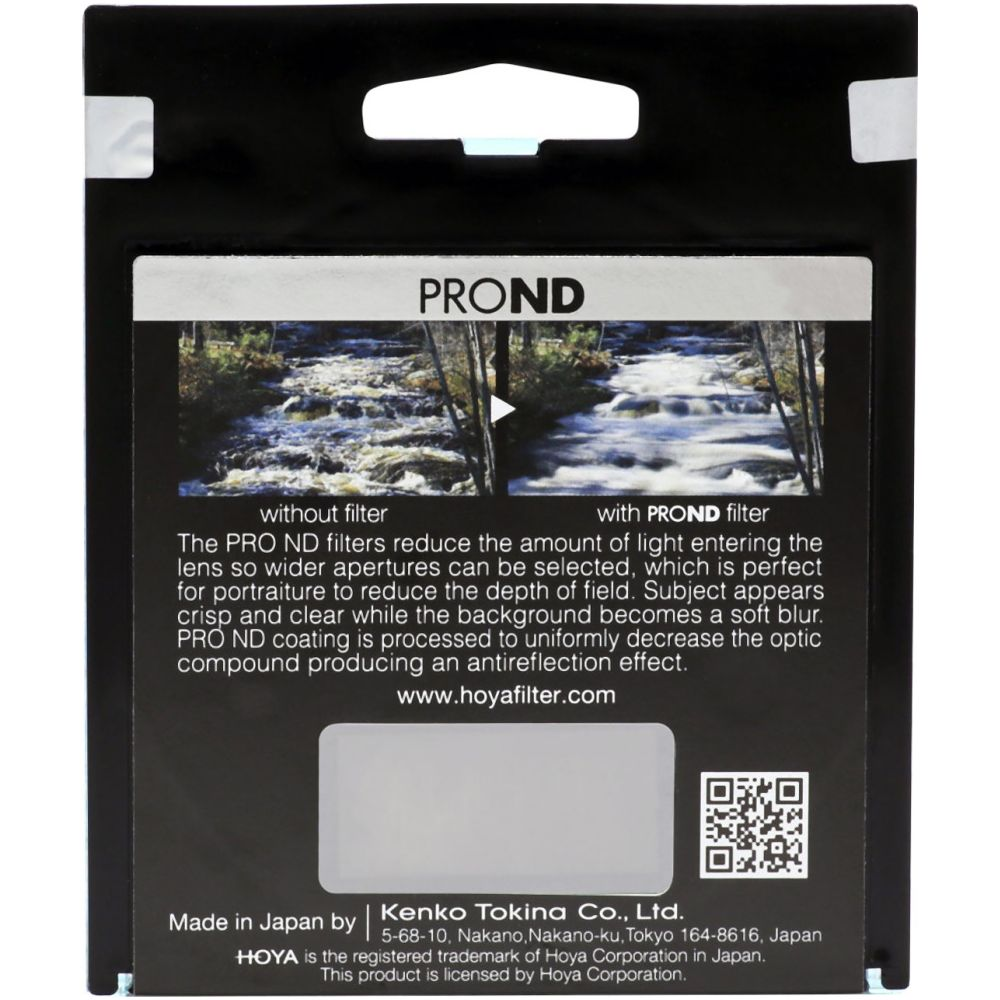 PROND-Filter-Verpackung zeigt Wasserfallvergleich: ohne vs. mit Filter.
