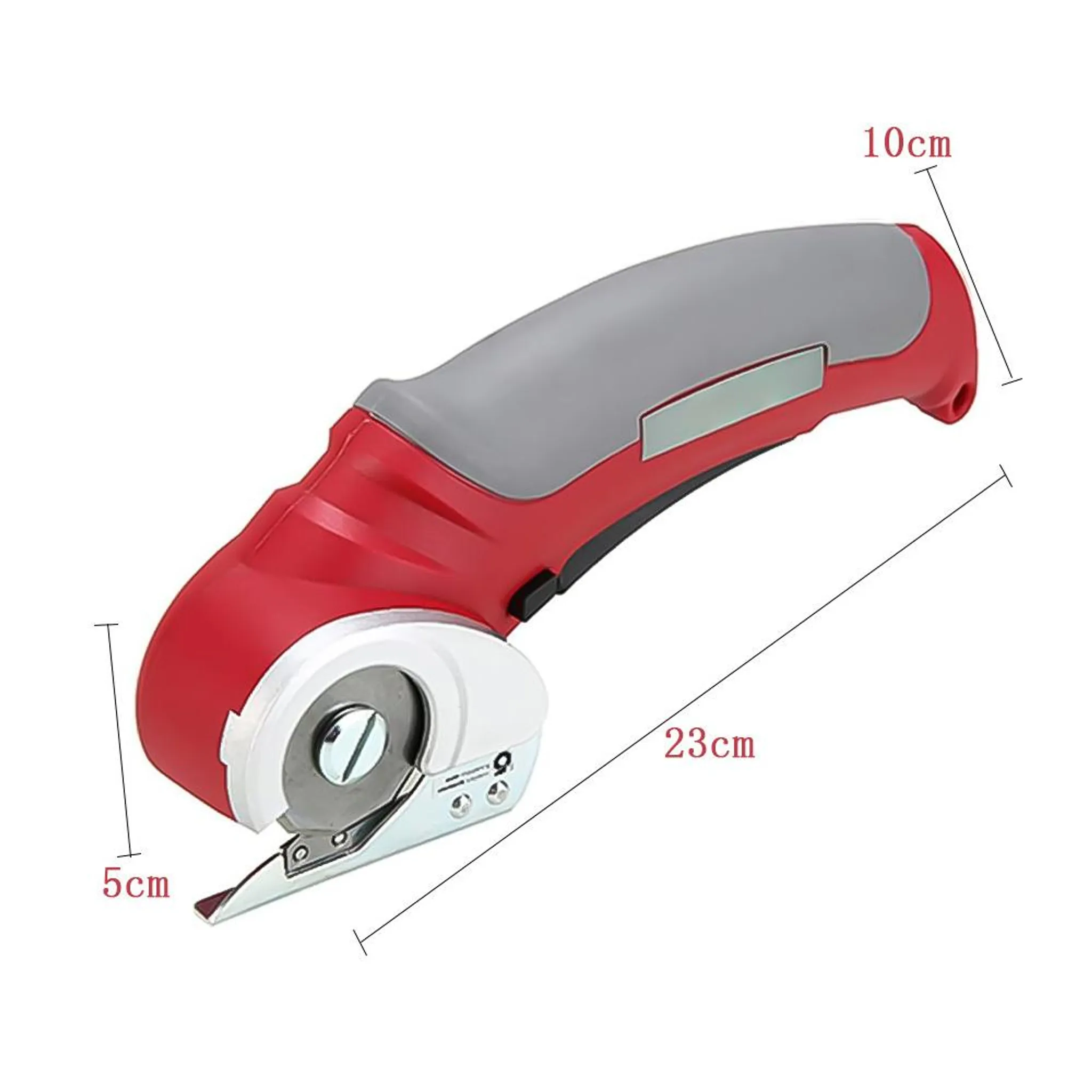 Rote und graue elektrische Schere, 23cm lang.