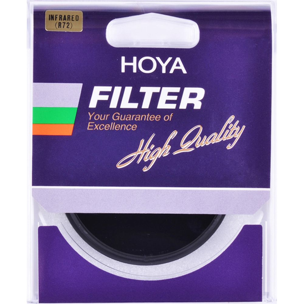 HOYA Infrarotfilter (R72) mit Aufschrift „High Quality“.