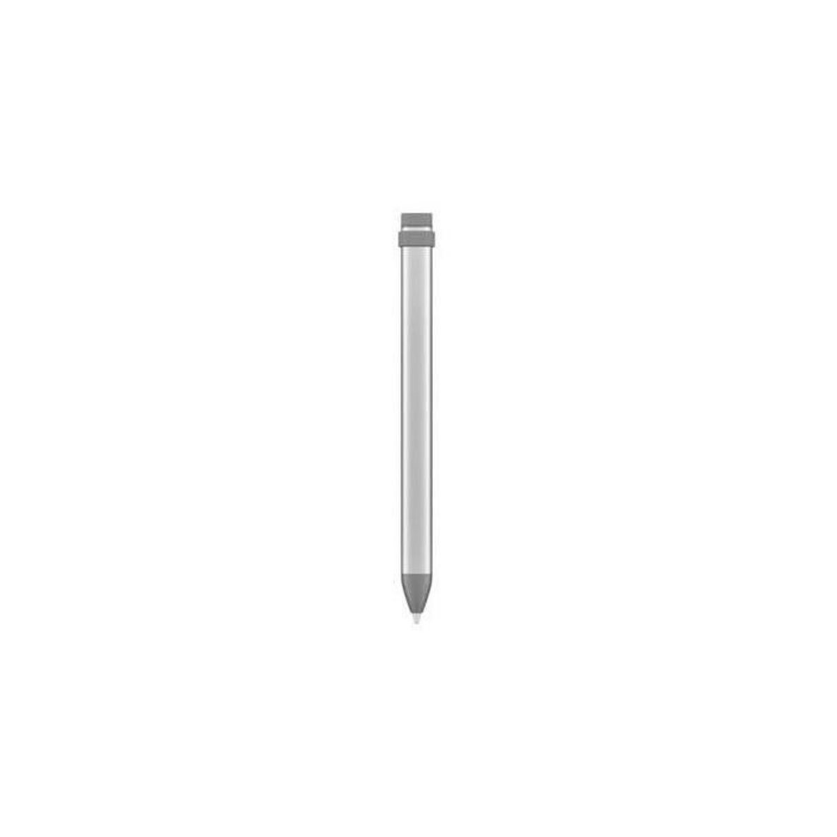 Ein silberner Eingabestift mit einem grauen oberen Teil.