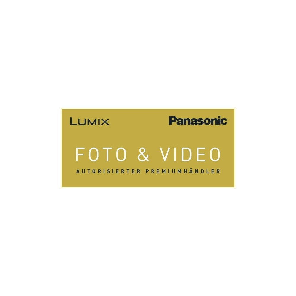 Logo Lumix e Panasonic con testo 'FOTO & VIDEO' e 'RIVENDITORE PREMIUM AUTORIZZATO'.