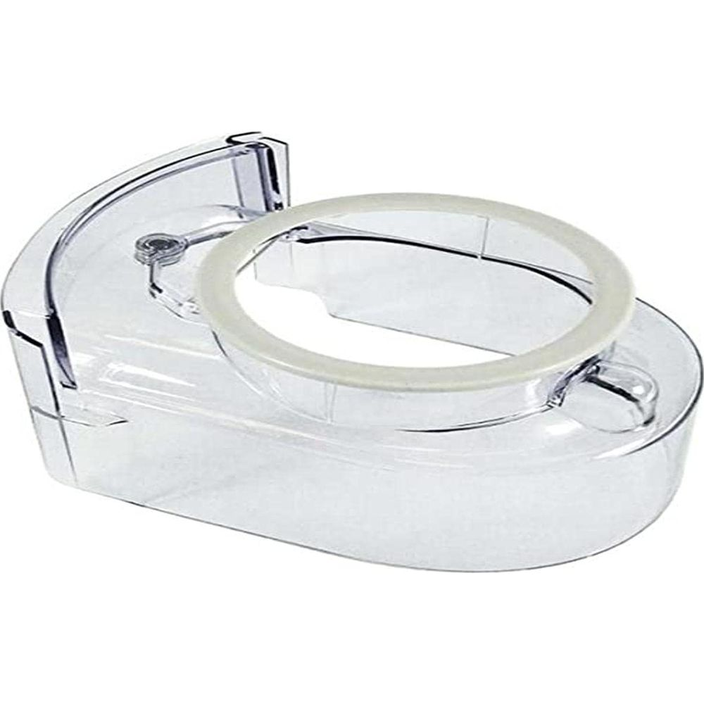 Ein klarer Plastikdeckel mit einem weißen Ring.
