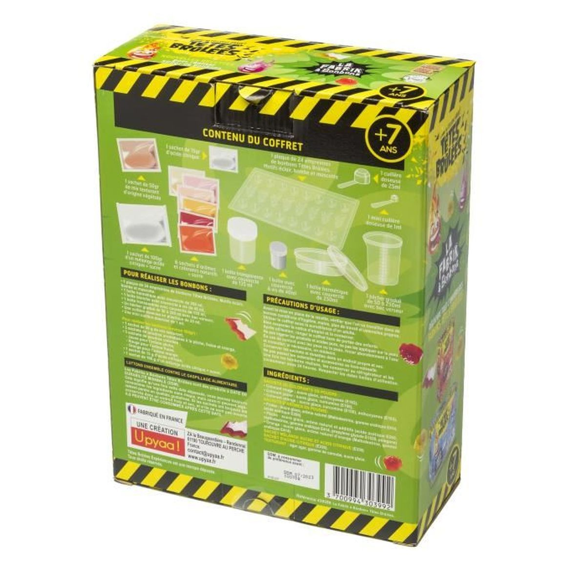Un kit per fare caramelle con ingredienti, stampi e istruzioni. Dai 7 anni in su.