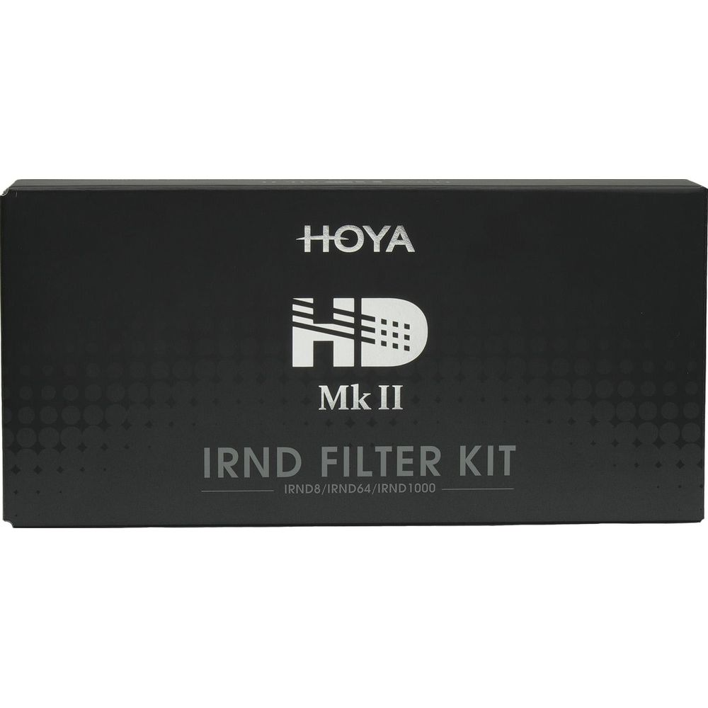 Schwarze Box mit HOYA HD Mk II IRND FILTER KIT Aufschrift.