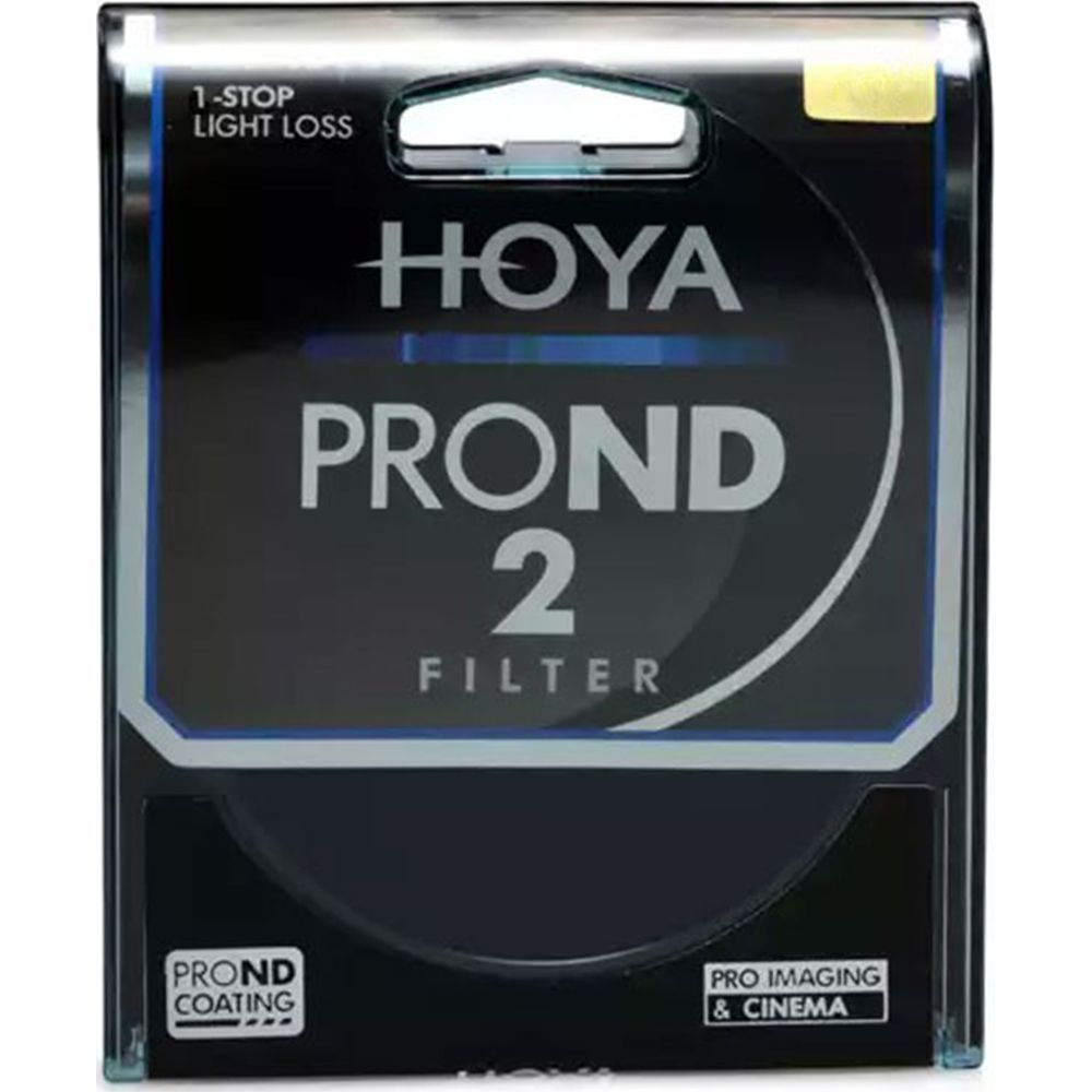 Verpackung eines Hoya PROND 2 Filter mit 1-Stop Lichtverlust.