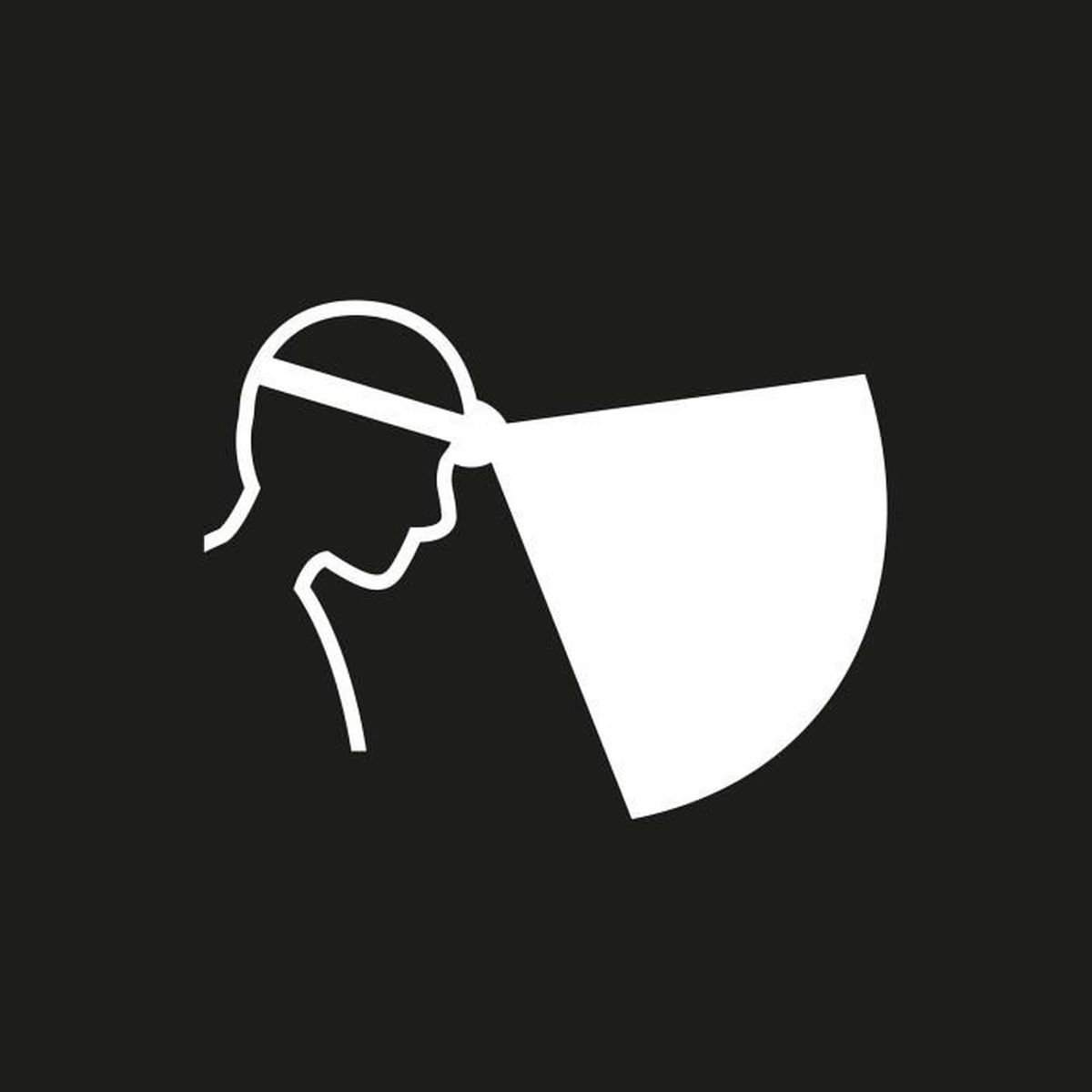 Sylwetka głowy z latarką czołową emitującą światło.