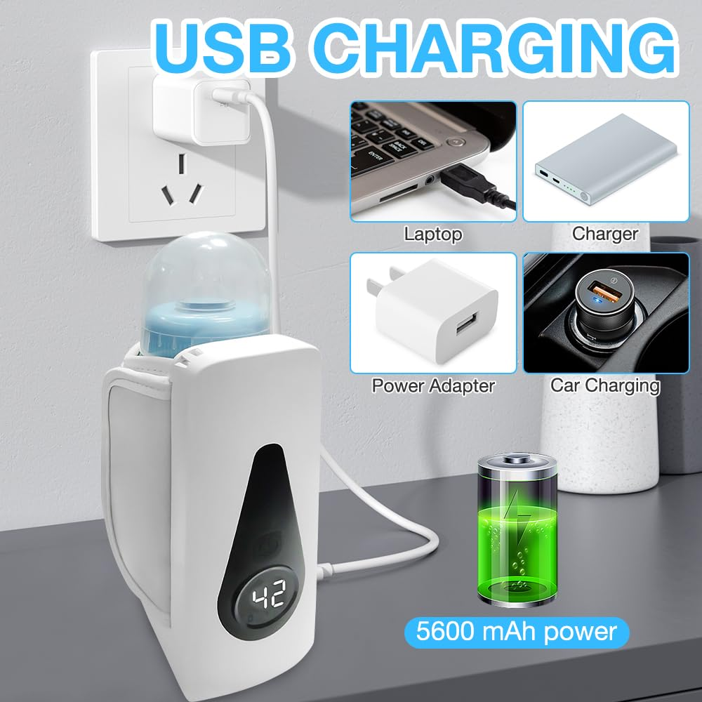 USB-Ladegerät mit Wasserbehälter, Laptop, Netzteil, Auto und Akku.