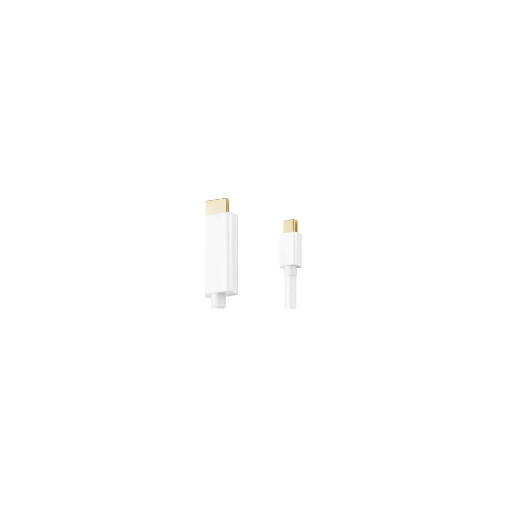 Ein weißes Kabel mit goldenen Anschlüssen liegt auf weißem Hintergrund.