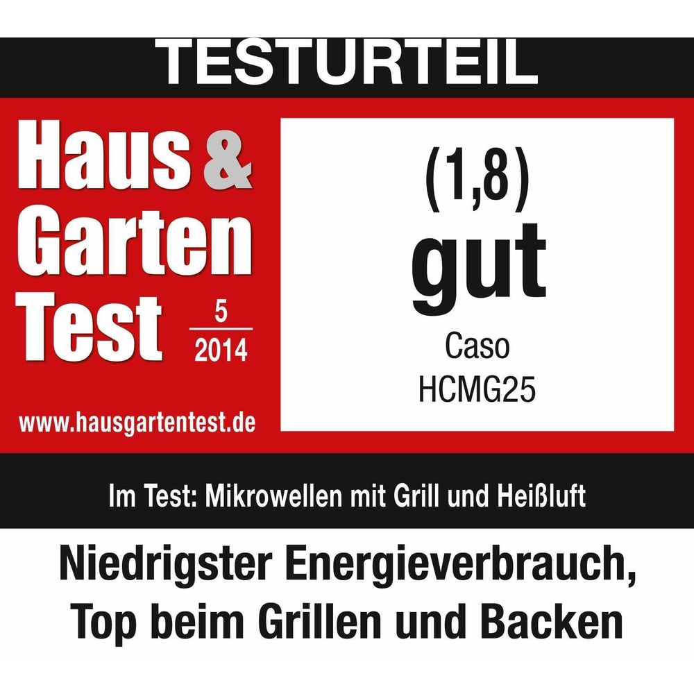 Verdict : Haus & Garten Test 2014, bon (1,8) Caso HCMG25.
