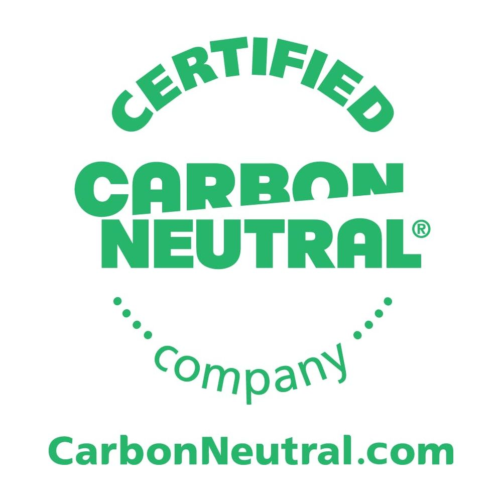 Zielone logo: Certyfikowana firma neutralna pod względem emisji CO2, CarbonNeutral.com
