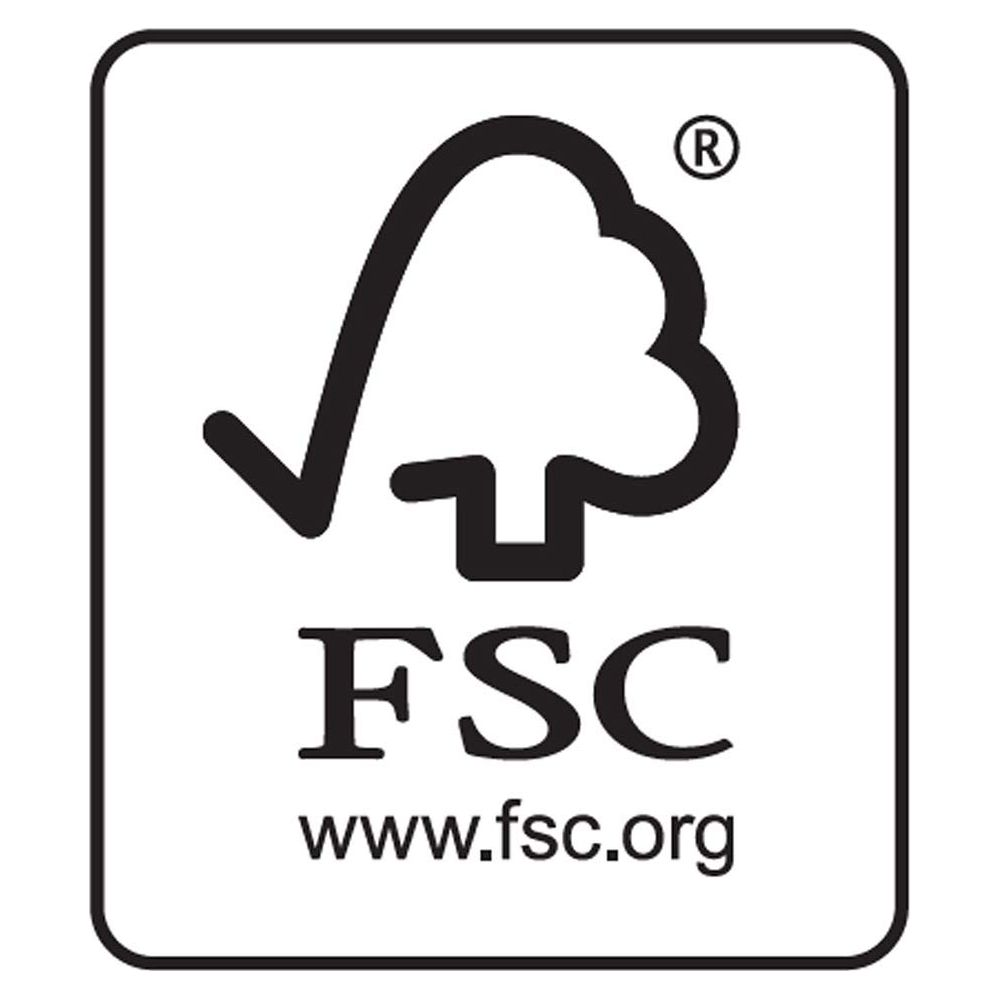 Logo FSC z symbolem drzewa i stroną www.fsc.org.