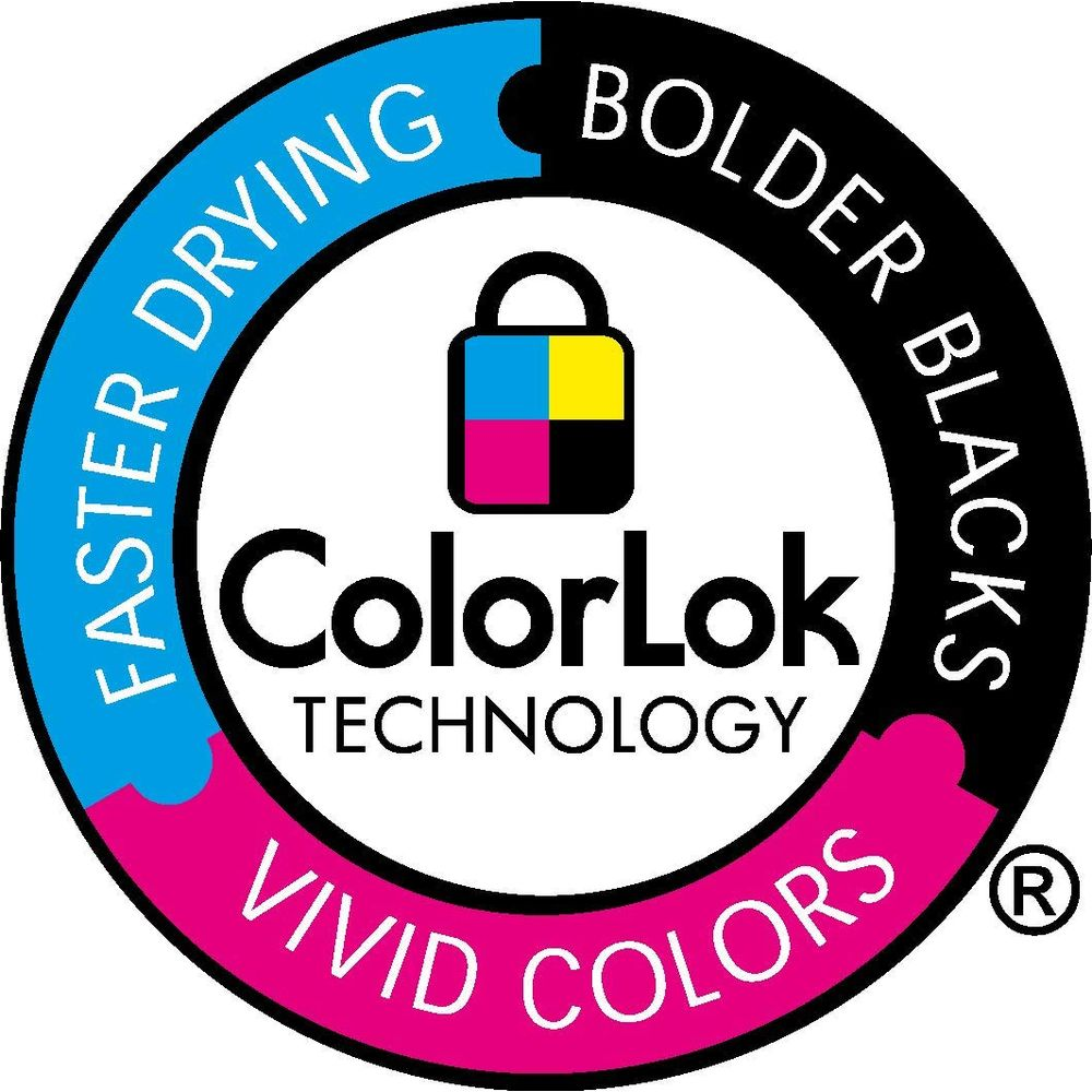 Logo z napisem "ColorLok TECHNOLOGY", ikoną kłódki i tekstem.