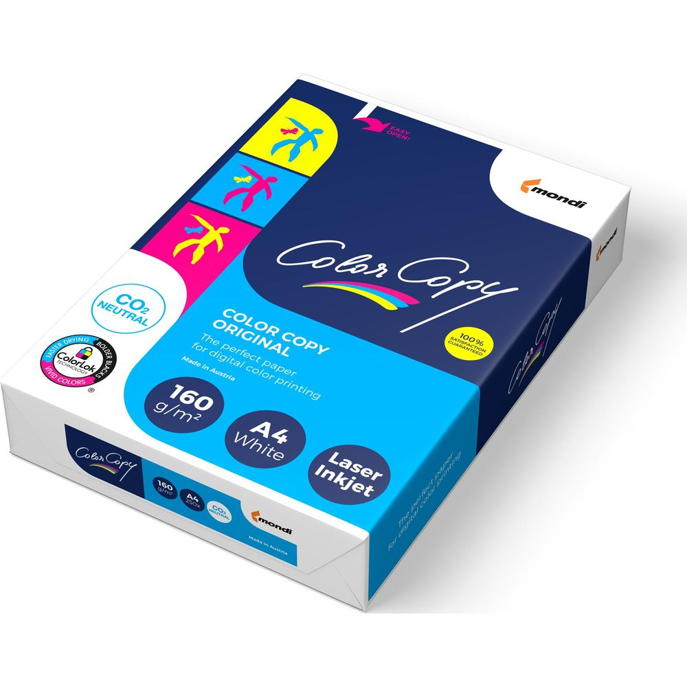 Packung Color Copy Papier A4, 160g/m², weiß, mit Aufdruck.