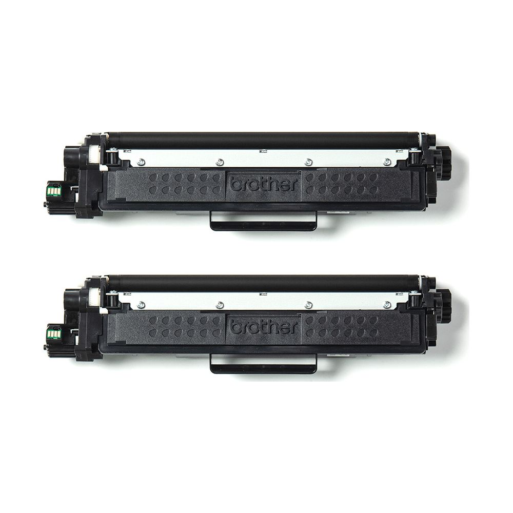 Two black Brother toner cartridges side by side on a white background.