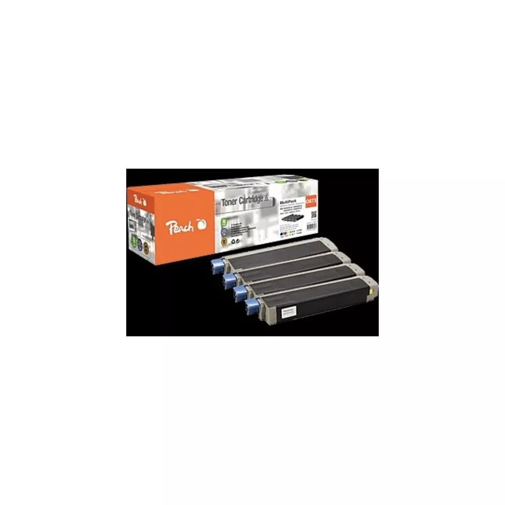 Multipack de cartouches de toner Peach avec quatre cartouches de toner noires.
