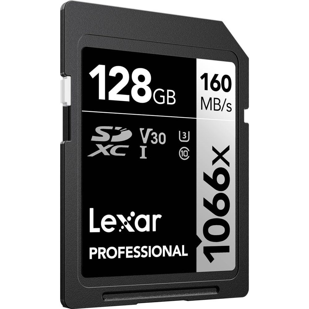 Carte Lexar SDXC 128Go, V30, 160Mo/s, 1066x, Professional.