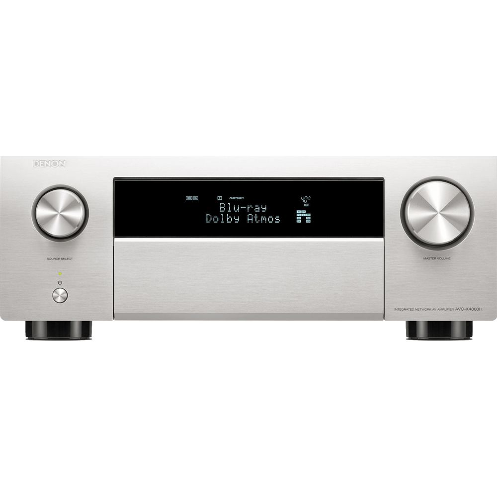 Denon AV-Receiver mit "Blu-ray Dolby Atmos" Anzeige, Lautstärkeanzeige 40.