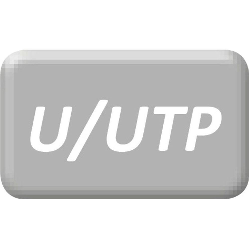 Bouton gris avec inscription blanche U/UTP.