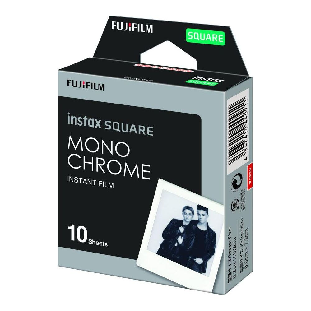 Box for Fujifilm Instax Square Mono Chrome instant film, 10 sheets.