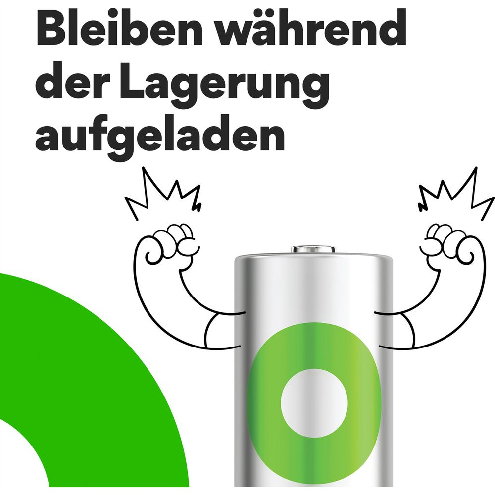 Bateria z ramionami, wyświetlająca komunikat 'Pozostaw naładowany podczas przechowywania'.