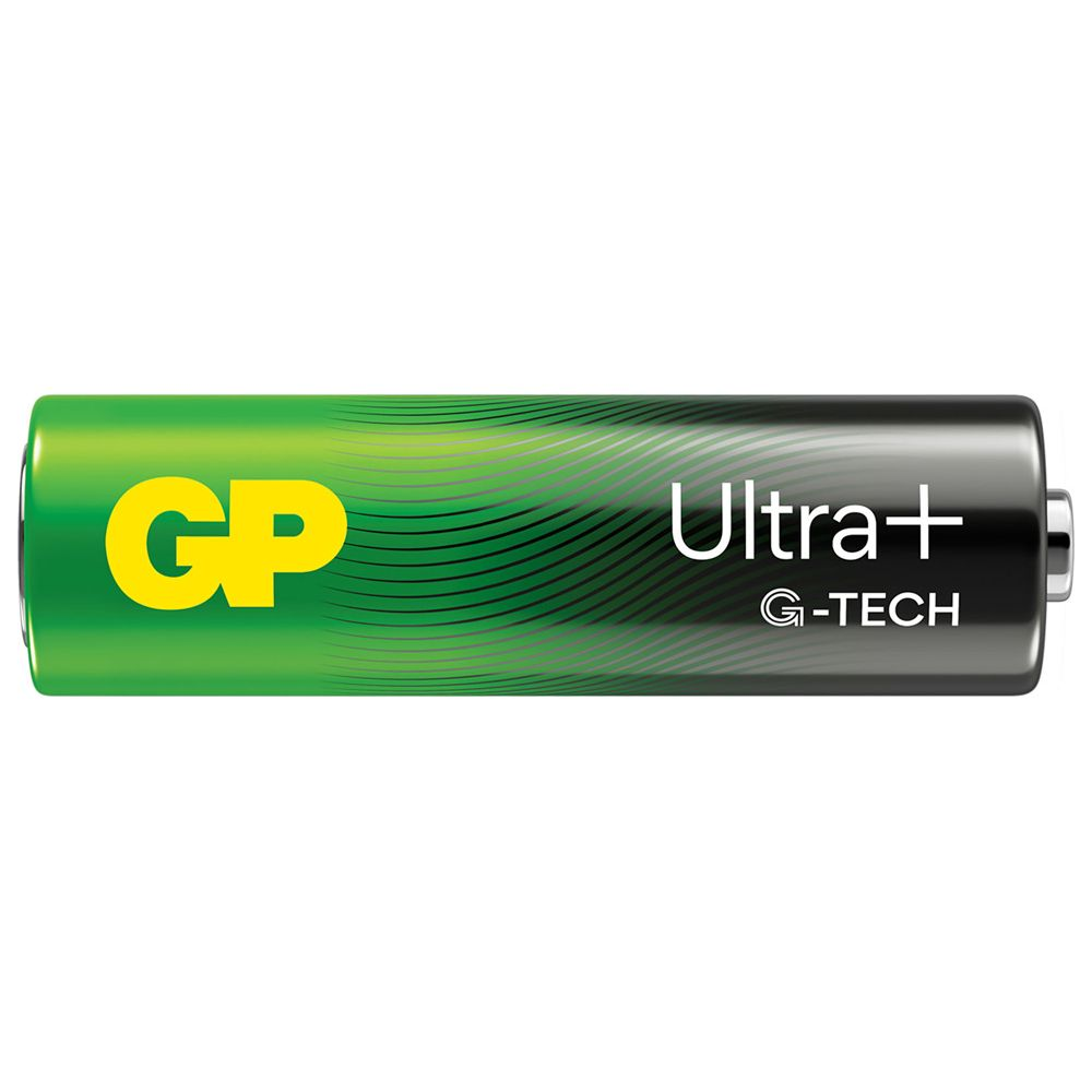 Grüne Batterie mit gelbem GP-Logo und "Ultra+" Schriftzug.