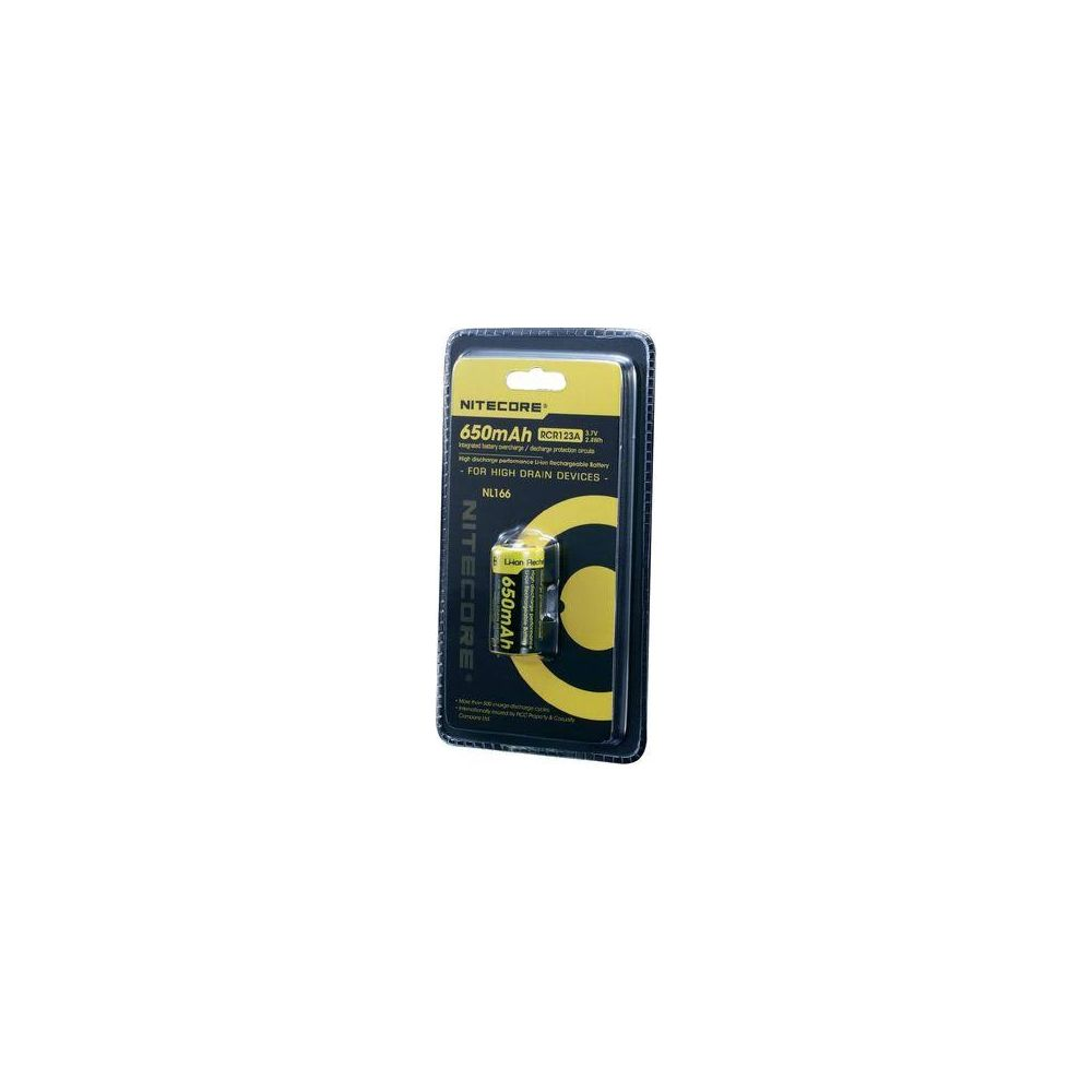 Confezione batterie Nitecore: 650mAh RCR123A, per dispositivi ad alto consumo.