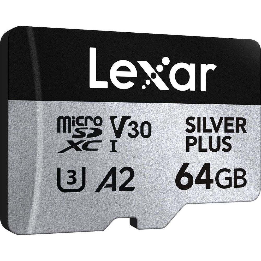 Scheda di memoria Lexar MicroSDXC V30 A2 Silver Plus 64GB.