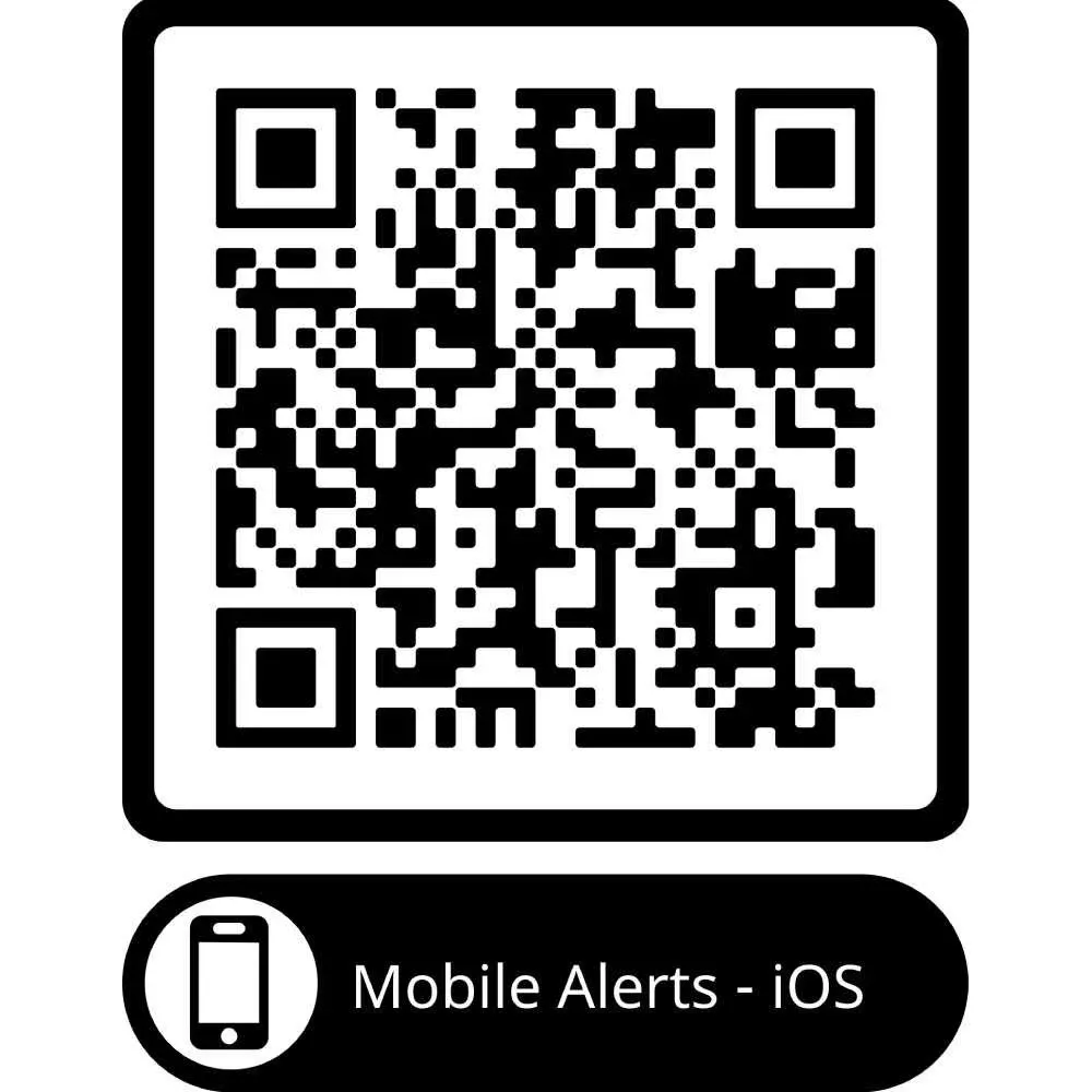 QR-Code für mobile Benachrichtigungen für iOS mit einem Telefonsymbol.