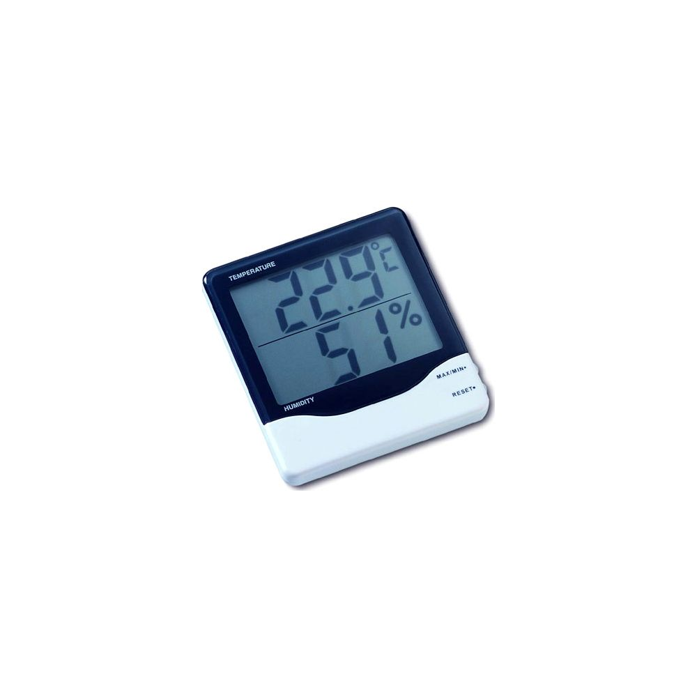 Ein digitales Thermometer zeigt 22.9°C und 51% Luftfeuchtigkeit an.