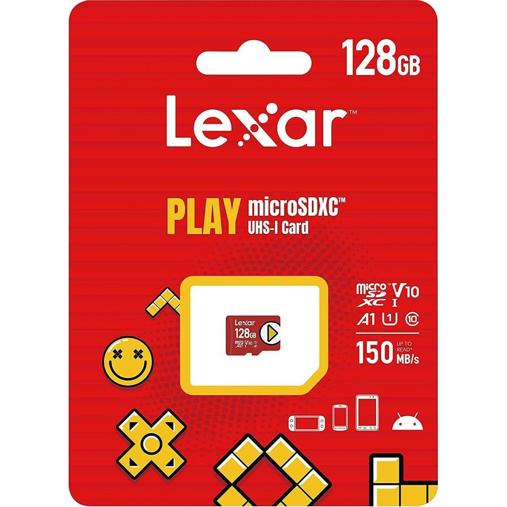 Lexar 128GB microSDXC Karte im roten Gaming-Design-Paket.