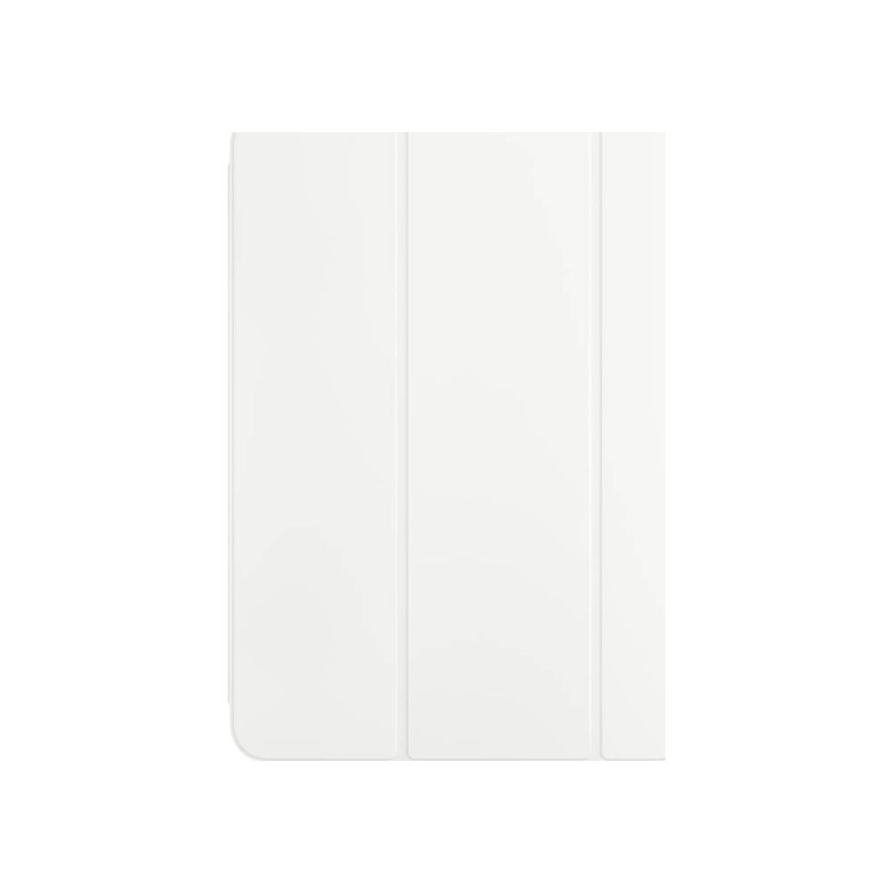 Zamknięte białe etui na tablet z trzema pionowymi zgięciami.