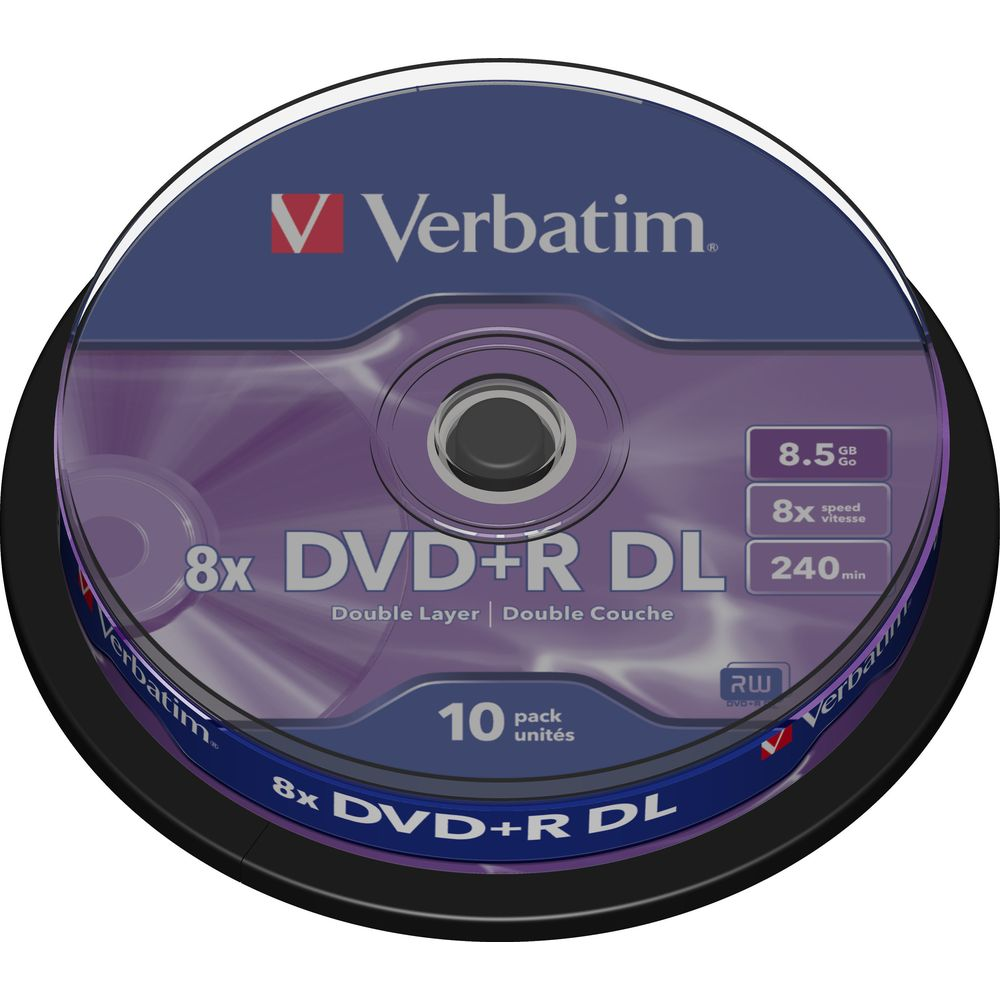 Verbatim 8x DVD+R DL opakowanie 10 szt., 8.5 GB, 240 min, Dwuwarstwowe.