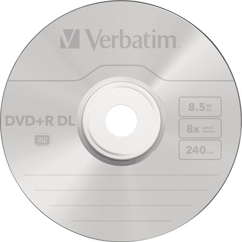 Płyta Verbatim DVD+R DL 8,5 GB, prędkość 8x, 240 min.