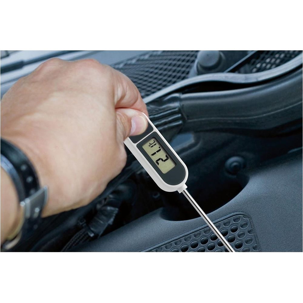 Digitale Sonde misst 21,2 Grad Celsius in einem Motorraum.