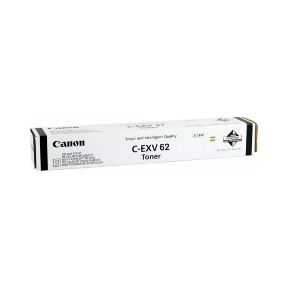 Toner Canon C-EXV 62 z etykietami ostrzegawczymi i logo marki.
