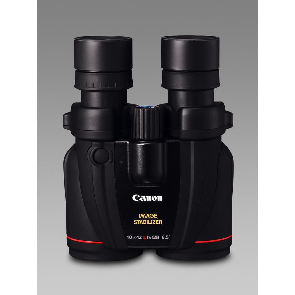 Binoculares Canon negros con estabilizador de imagen, 10x42 L IS WP.