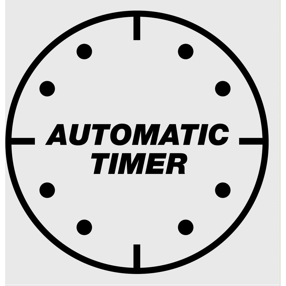 Un cercle avec des points noirs et les mots "AUTOMATIC TIMER".