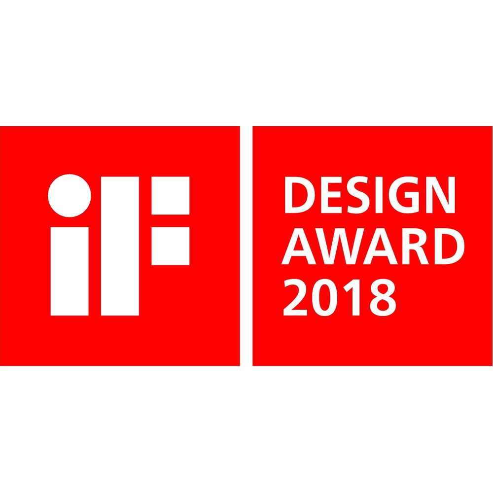 Logo IF Design Award 2018 na czerwonym tle.