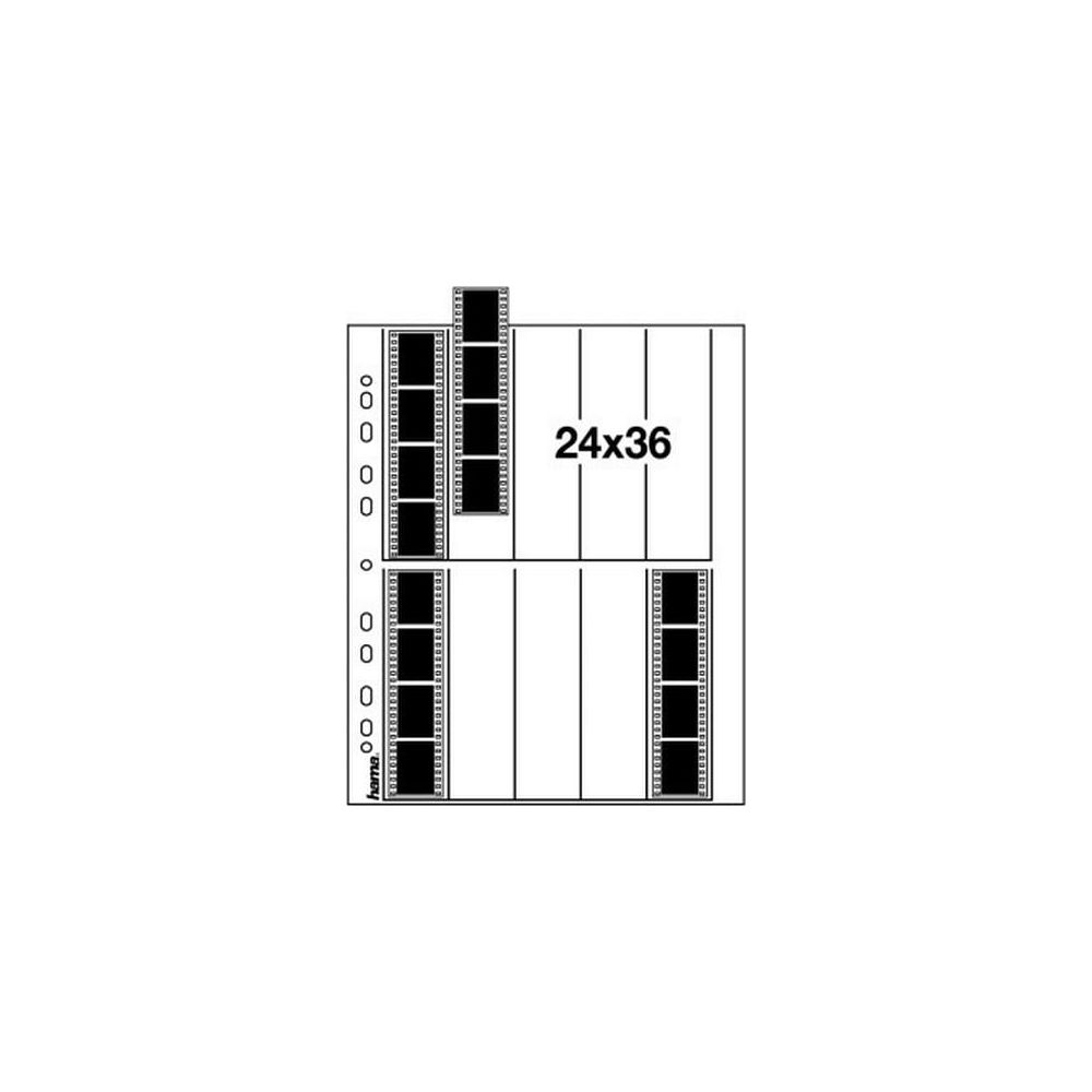Fotohalter 24x36 mit Filmstreifen und Lochung, Hama-Logo.