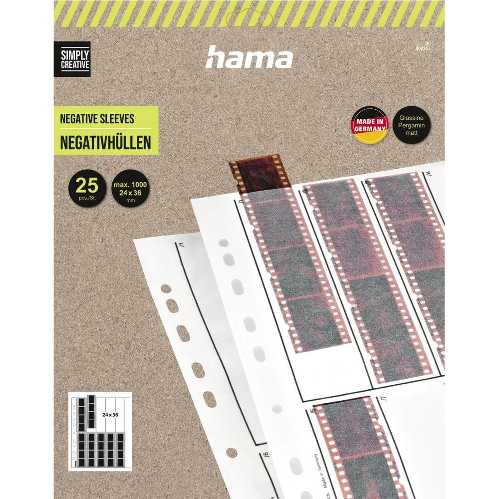 Verpackung für Negativhüllen mit Hama-Logo und deutschen Aufdrucken.