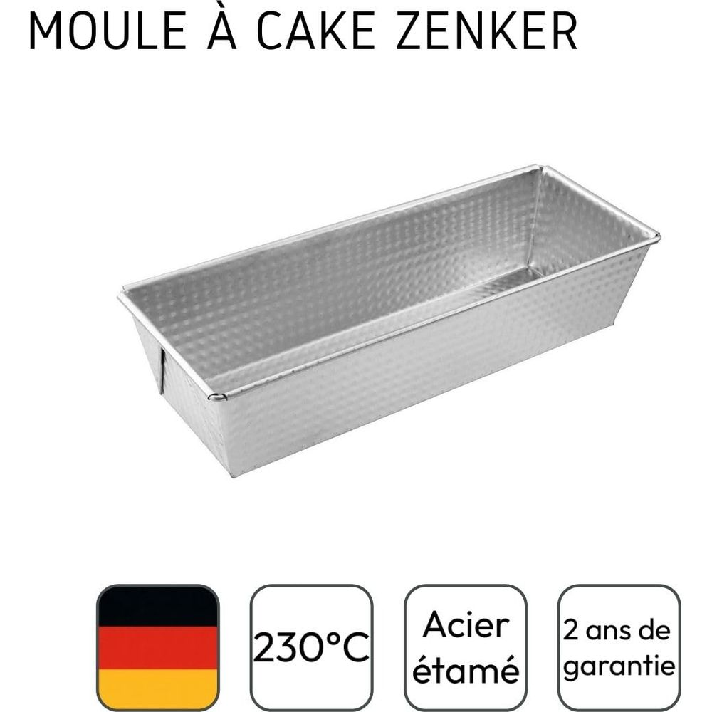 Ein rechteckiger Kuchenform aus Metall mit einer strukturierten Oberfläche.