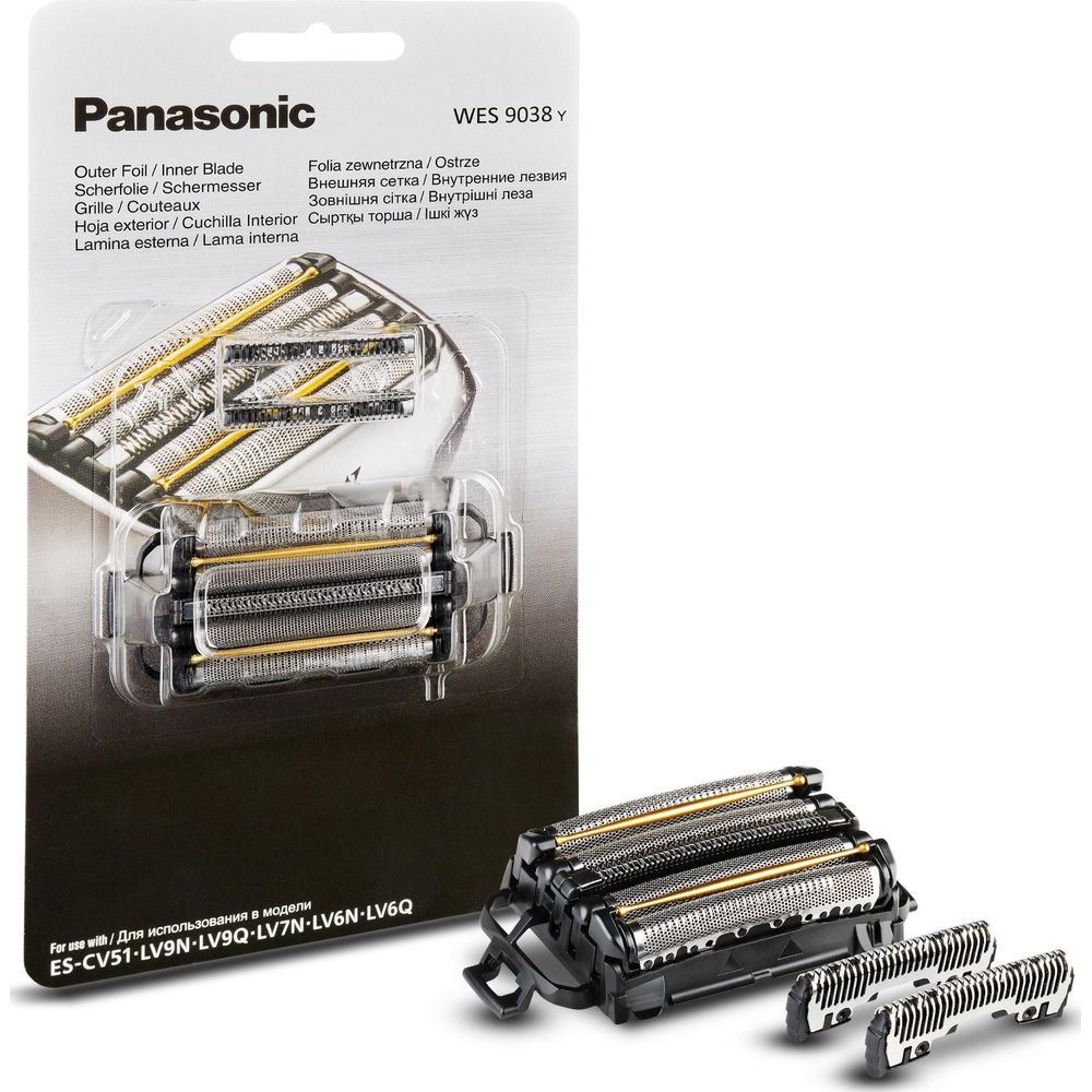 Têtes de rasoir de remplacement Panasonic WES 9038 Y emballées et séparées.