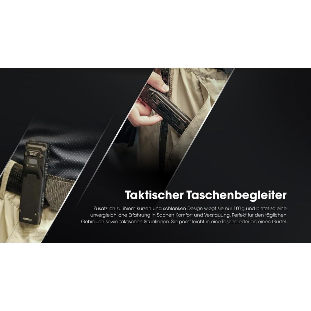 Czarny multitool wkładany do kieszeni, inny na pasku.