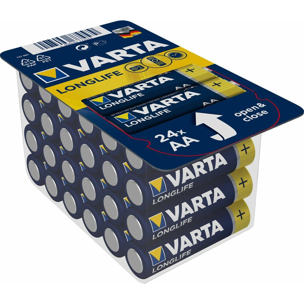 Confezione da 24 pile Varta Longlife AA in blister.