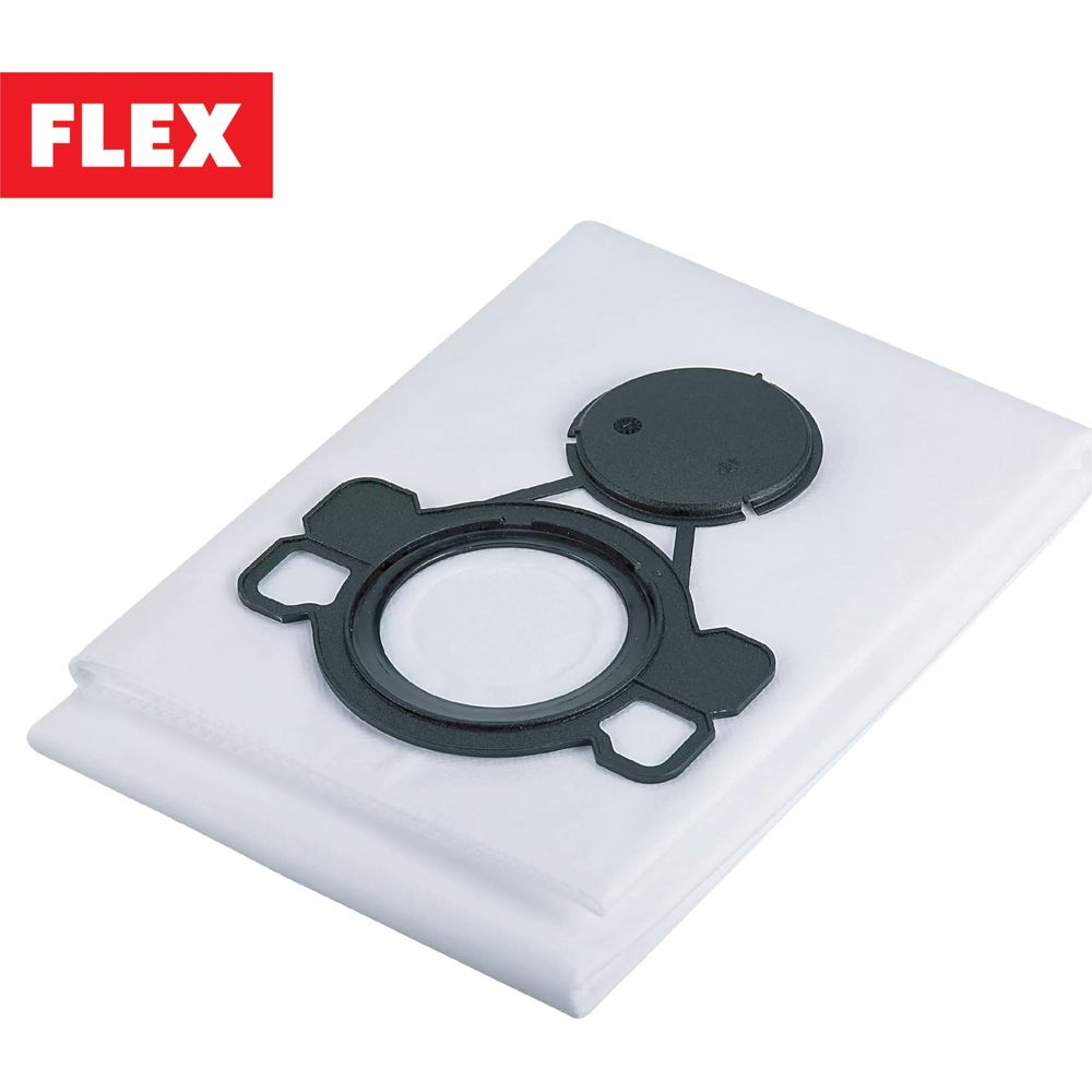 Worek na kurz FLEX z czarnym uchwytem na białym tle.